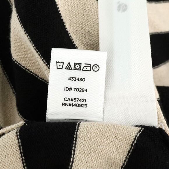 Loft Sweater Womens Small Black Beige Stripe Top Stretch Knit Career Oversized - Picture 12 of 12